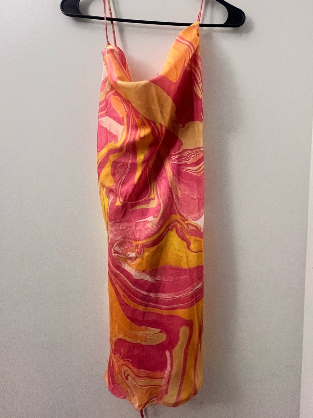 Mango Pink & Yellow Marble Slip Dress